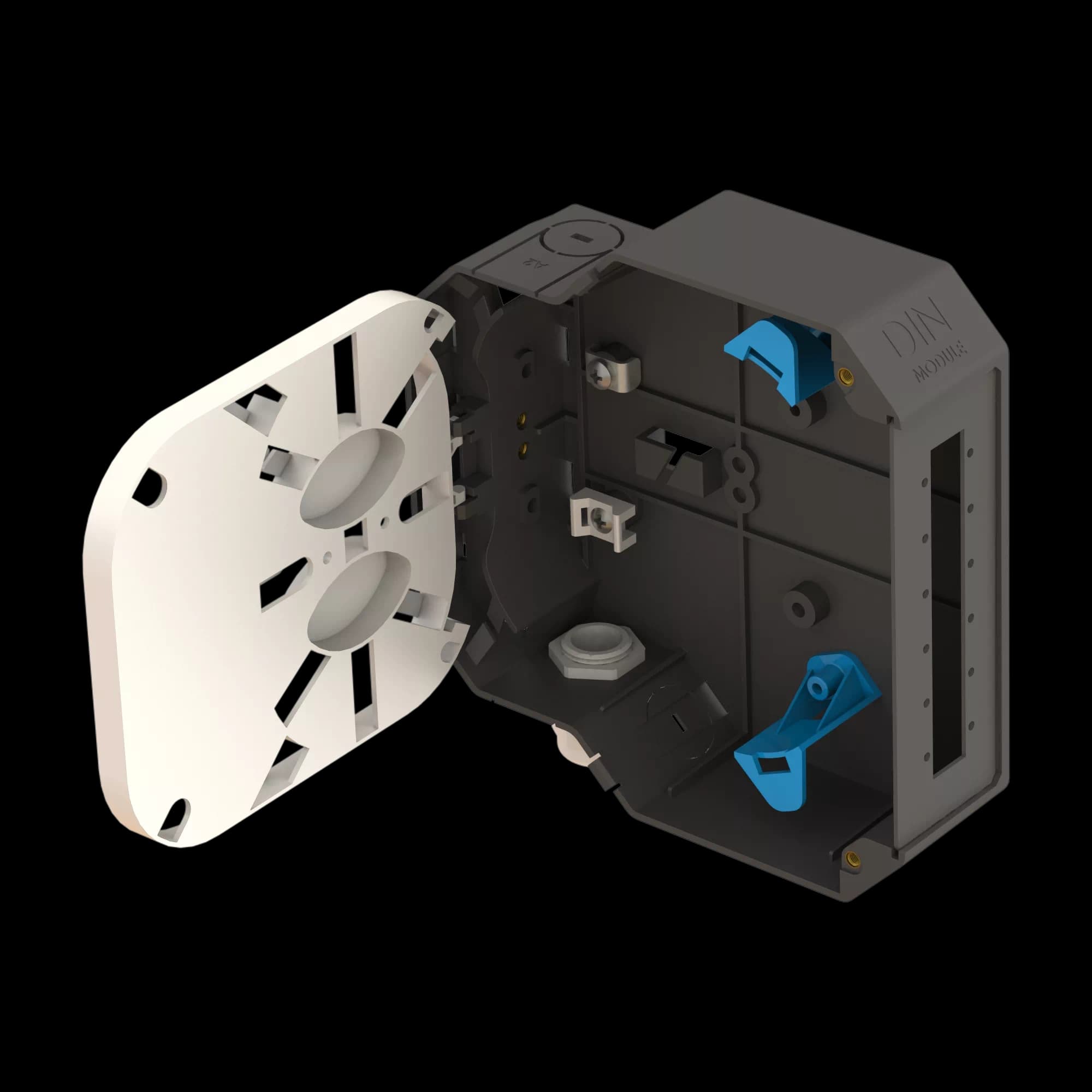 DIN Rail Termination Box | Straight | DP10 Empty (E2000 DX), vista 4