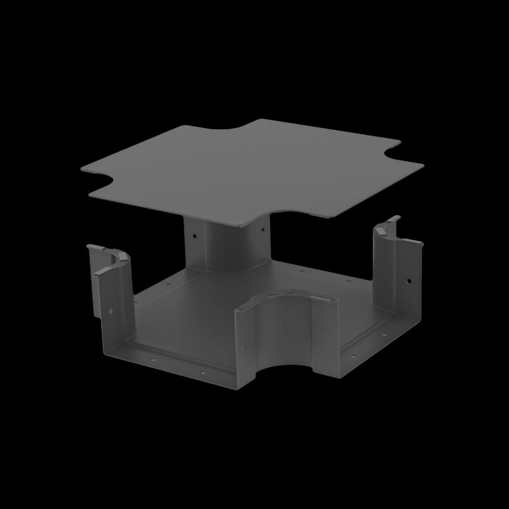 Raceways | 4 Way Cross Connection 200mm | W/ Cover, vista 4