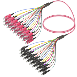 SC/UPC-LC/UPC | 24 Fibers Fanout | Multi Mode G651.OM4 | 3.0/0.9mm, vista 2