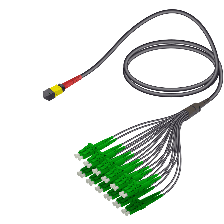 Female MTP Elite to LC/APC Universal Fanout | Base-24 | Single Mode G657.A2 | 4.8/1.8mm