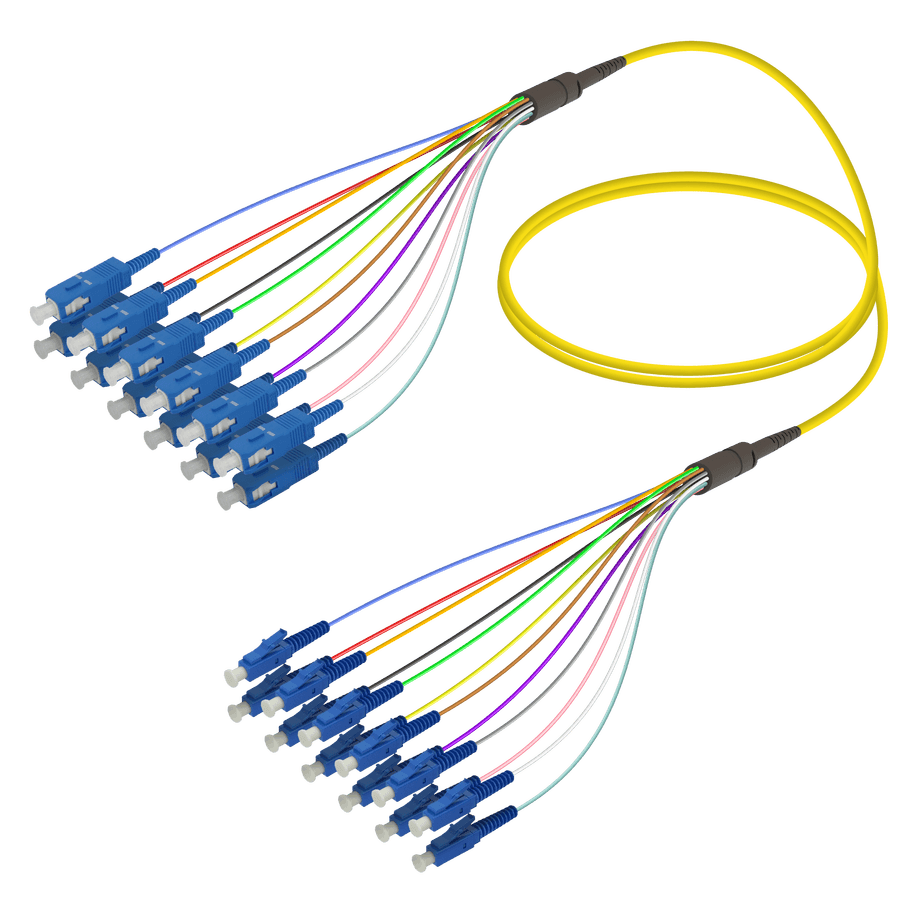 SC/UPC-LC/UPC | 12 Fibers Fanout | Single Mode G657.A2 | 3.0/0.9mm