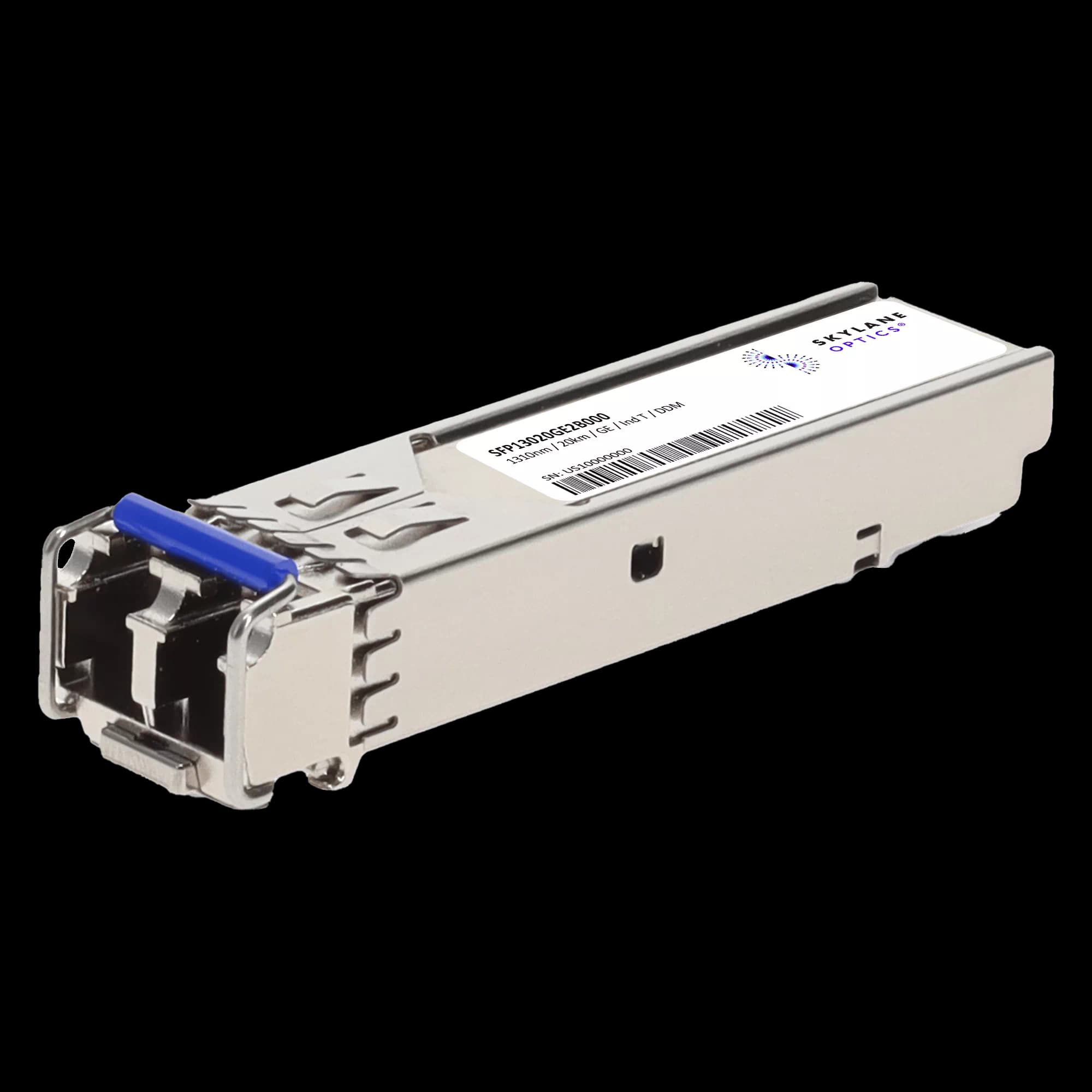 SFP 1GbE (1000Base-LX), 20km, Single-Mode, 1310nm, Industrial Temp Fiber Optic Transceiver SFP13020GE2B