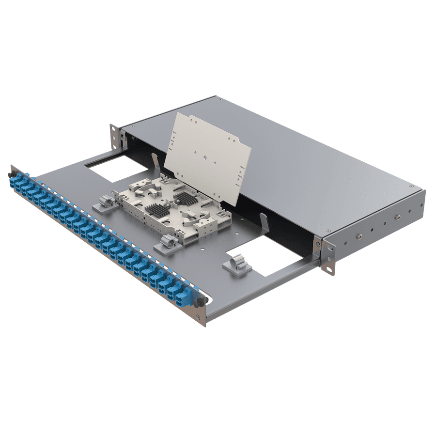 Aluminium 1U Patch Panel | 24 LC Duplex, vista 2