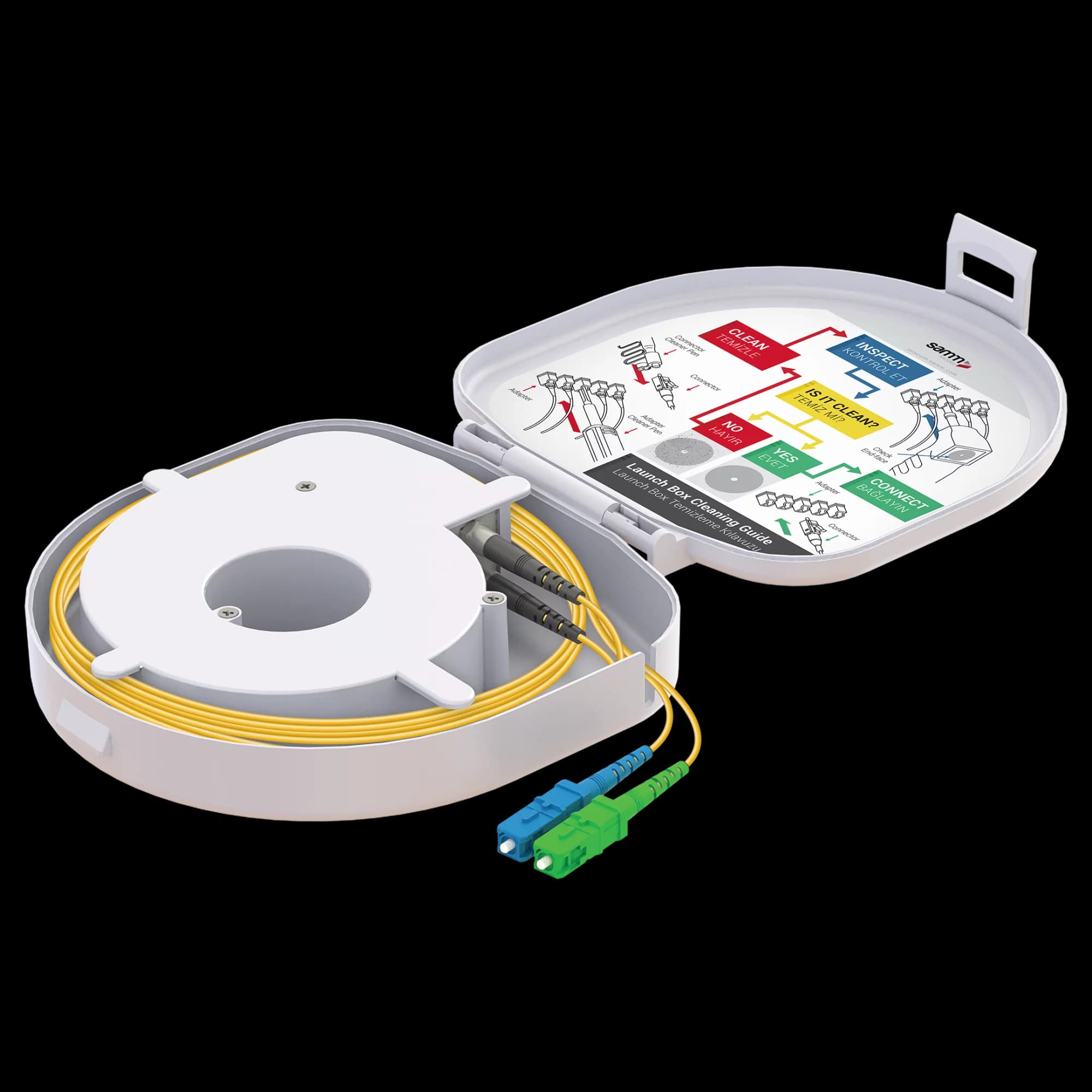 Through Type Fiber Optic OTDR Launch Box | Single Mode G657.A2 | SC UPC/SC APC | 2000 meters, vista 7