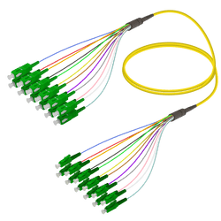 SC/APC-LC/APC | 12 Fibers Fanout | Single Mode G657.A2 | 3.0/0.9mm, vista 2