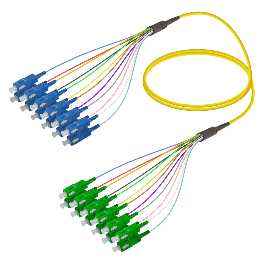 SC/UPC-SC/APC | 12 Fibers Fanout | Single Mode G657.A2 | 3.0/0.9mm