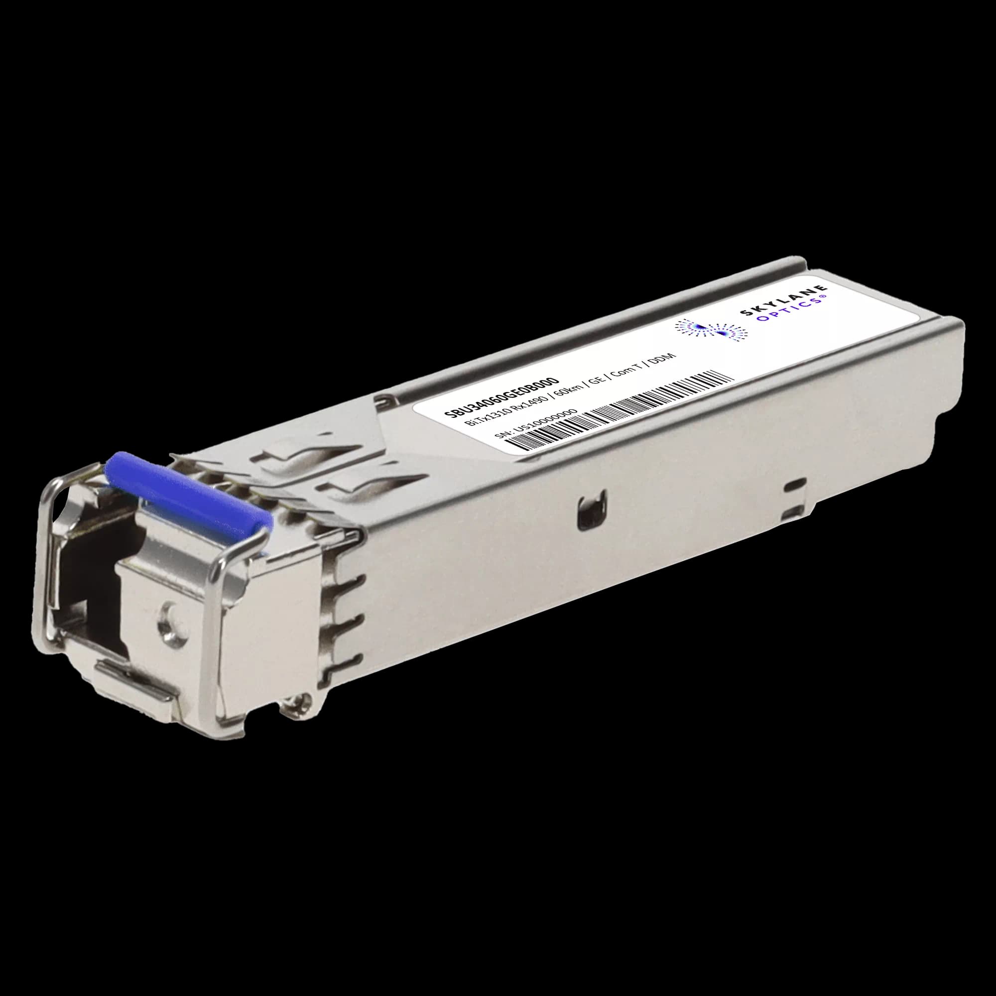 SFP 1GbE BiDi (Upstream TX1310/RX1490), 60km, Single-Mode, Commercial Temp Fiber Optic Transceiver SBU34060GE0B