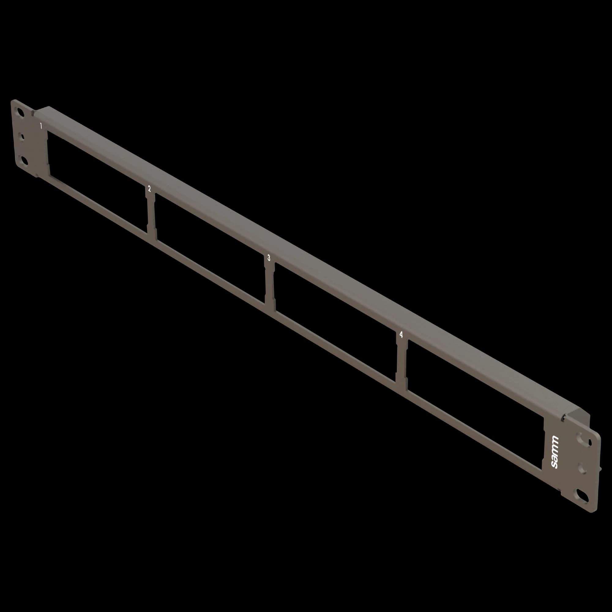 19” 1U, FP1 4 HDSlot, Front Panel Frame for HD Modules, Empty, Black