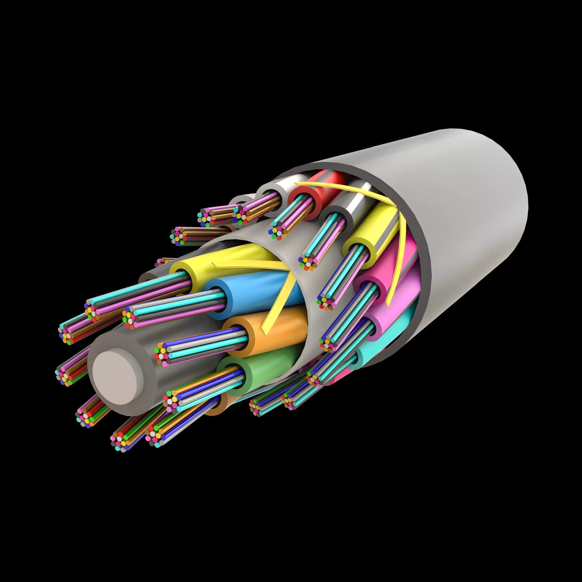 Micro-Duct Multi Loose Tube Fiber Optic Cable | Gel-Filled Dry Core | AT-D3Q2Y | 288F