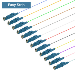 LSH/UPC 12 Fiber Pigtail | Single Mode G657.A2 | 0.9mm, vista 3