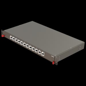 Bright Series | Rail Sliding | 12 Angled Holes | FP09 | Empty Patch Panel, vista 3