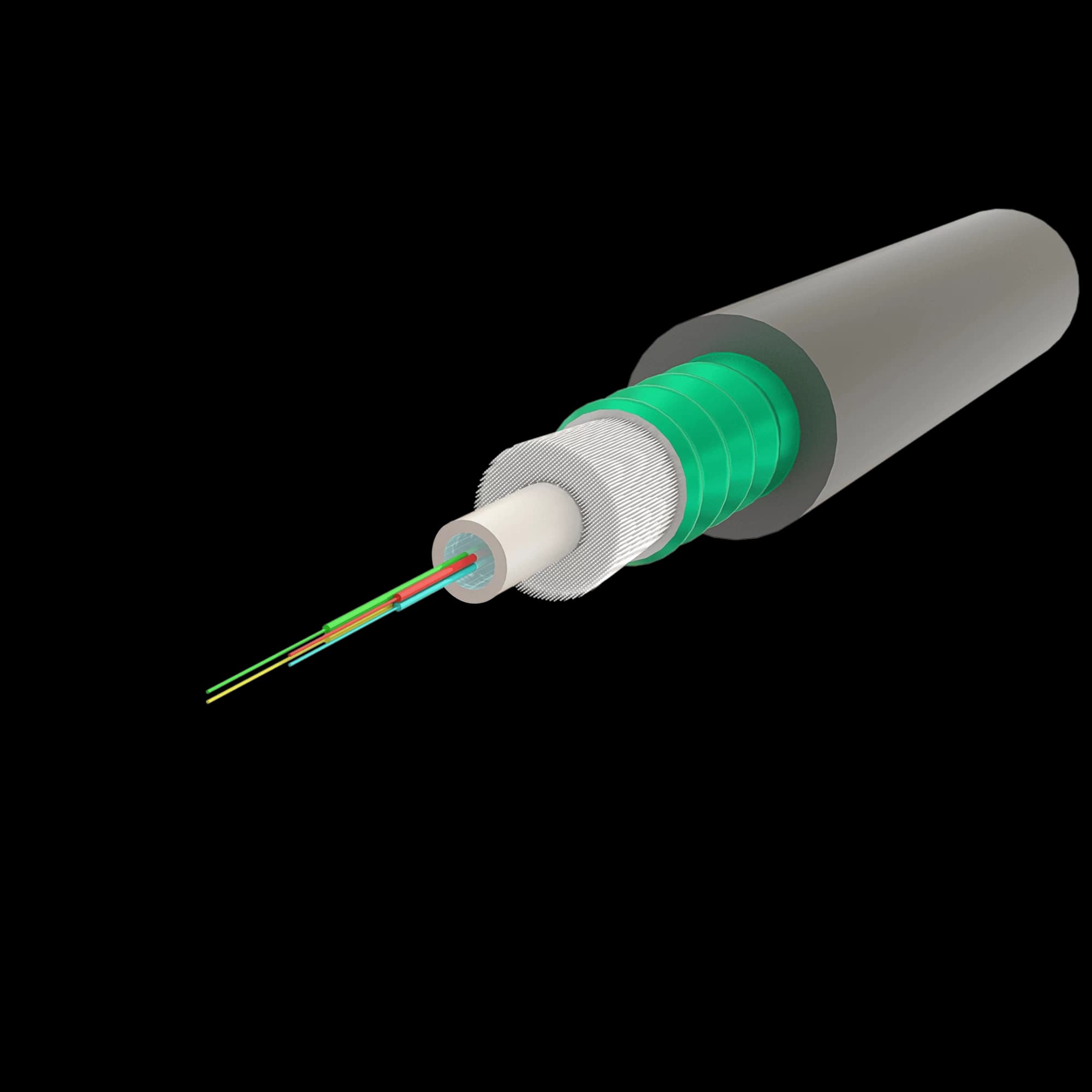 Steel-Armoured Central Loose Tube Fiber Optic Cable | Gel-Filled | U-DQ(ZN-GY)(SR)H | Up to 24F | 2000 meters, vista 5