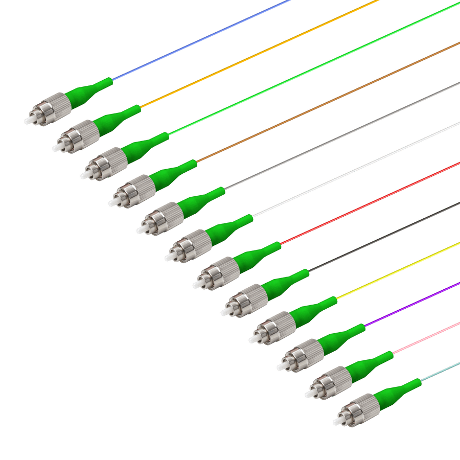 FC/APC 12 Fiber Pigtail | Single Mode G657.A2 | 0.9mm, vista 2