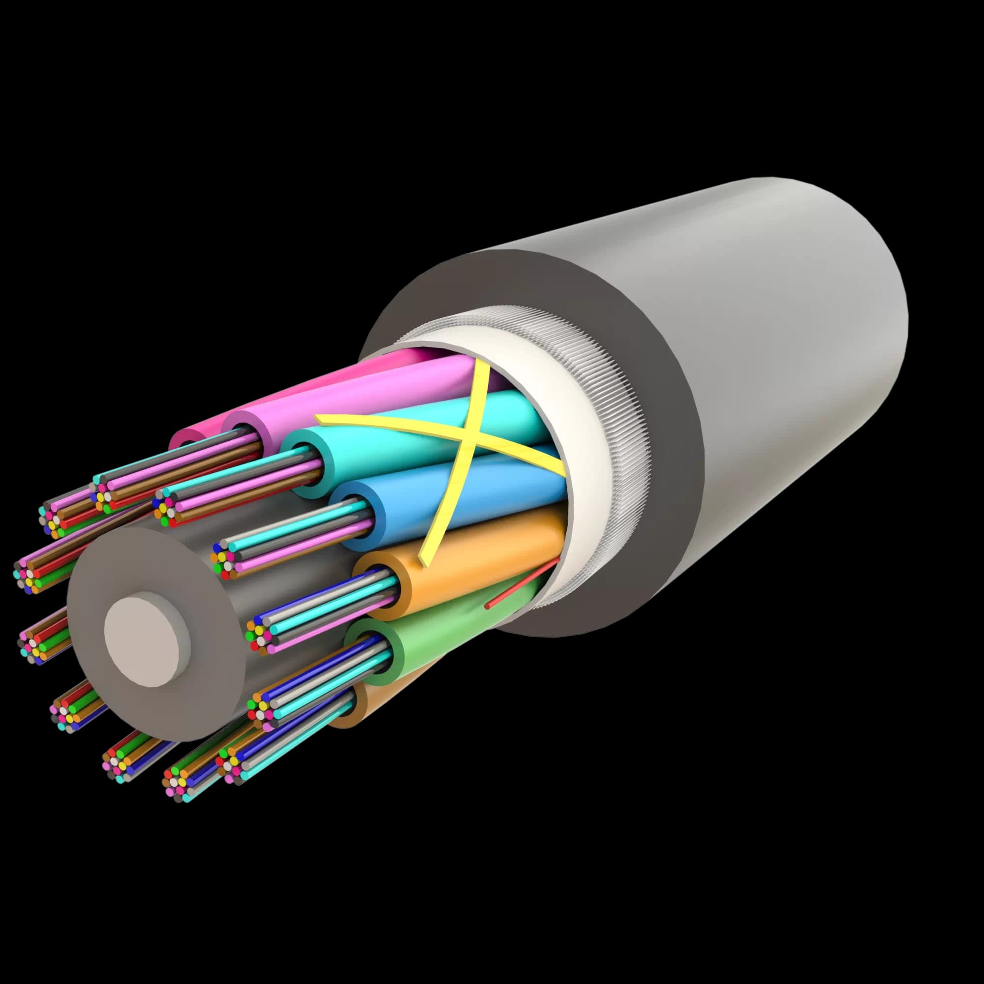 Non-Metallic Armoured Multi Loose Tube Fiber Optic Cable | Gel-Filled | UT-D1Q(ZN-GY)BH | Up to 144F | Universal