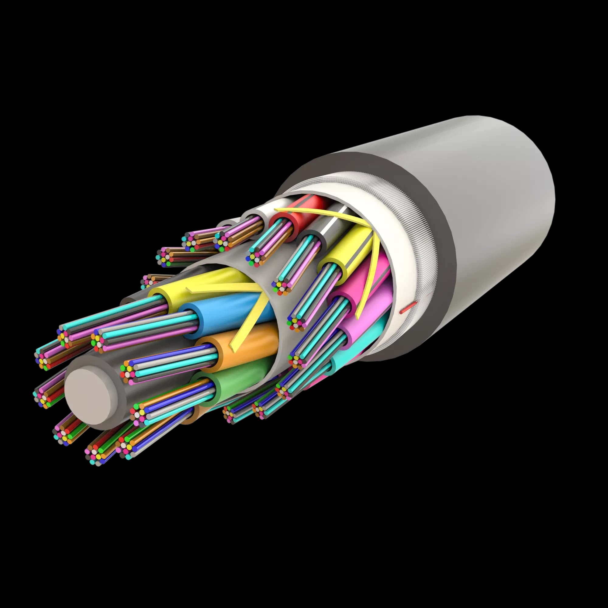 Mini-Duct Multi Loose Tube Fiber Optic Cable | Gel-Filled Dry Core | AT-D1Q2Y | 288F