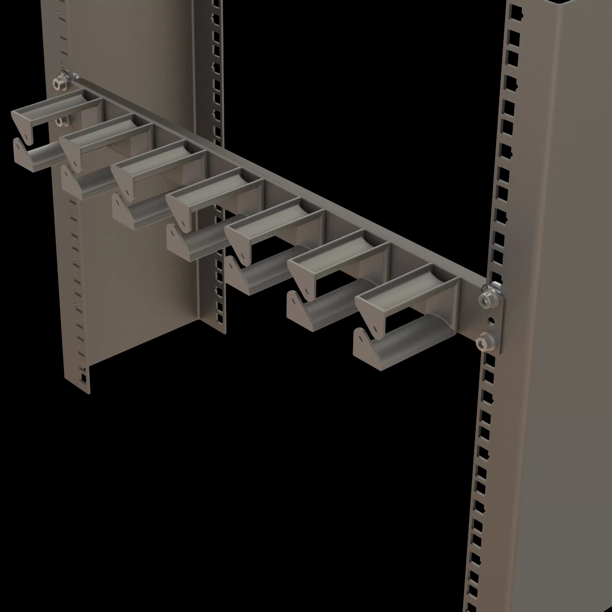 19" 1U Modular Cable Organizer | With 7 Snap In Rings, vista 5