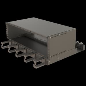 4U Sub-rack Panel with Over-length Management Shelf | 12 Modules | Front Access, vista 3