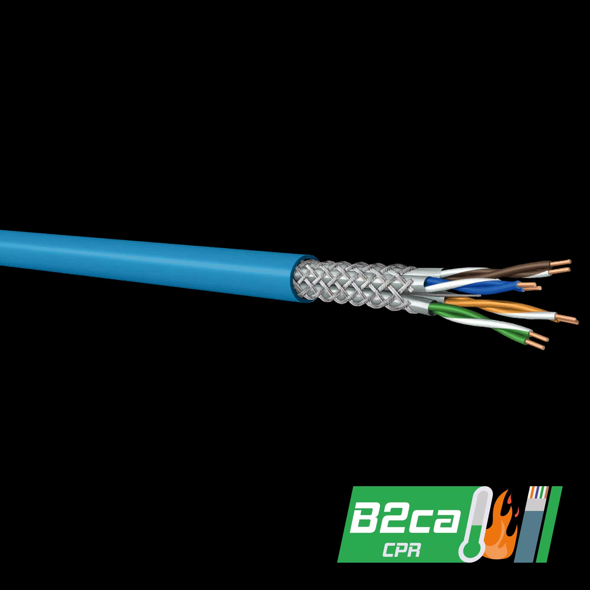 CAT6A S/FTP Data Cable | 500 MHz | LSZH-B2ca | 500m | Blue