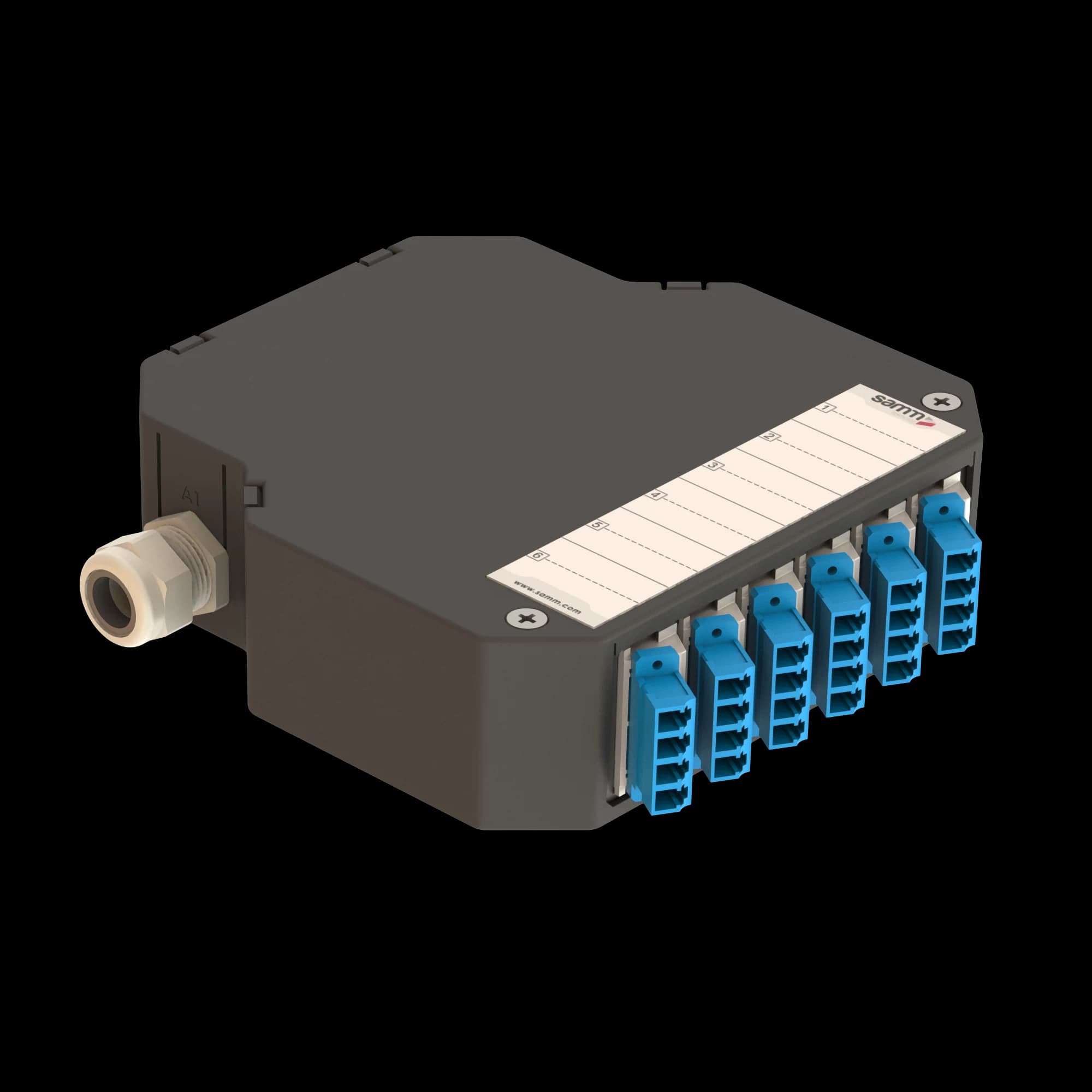 DIN Rail Termination Box | 6 LC Quad Angled | DP1