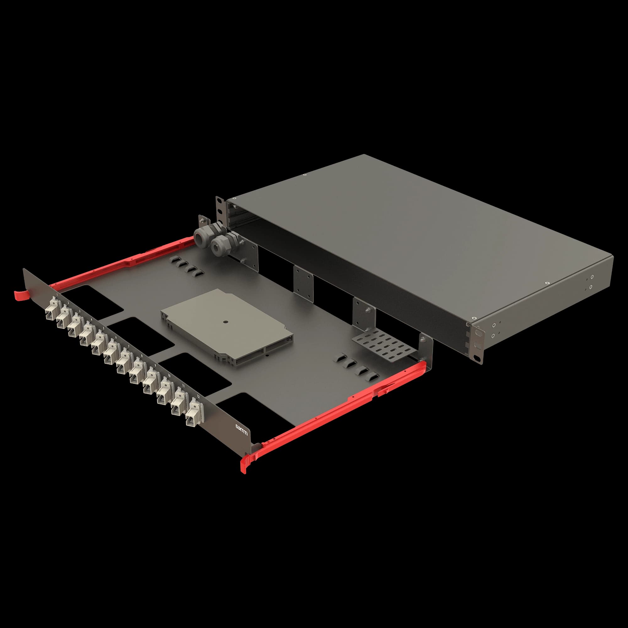 Bright Series | Rail Sliding | 12 Angled SC Simplex | FP09 | 12 Fiber, vista 3