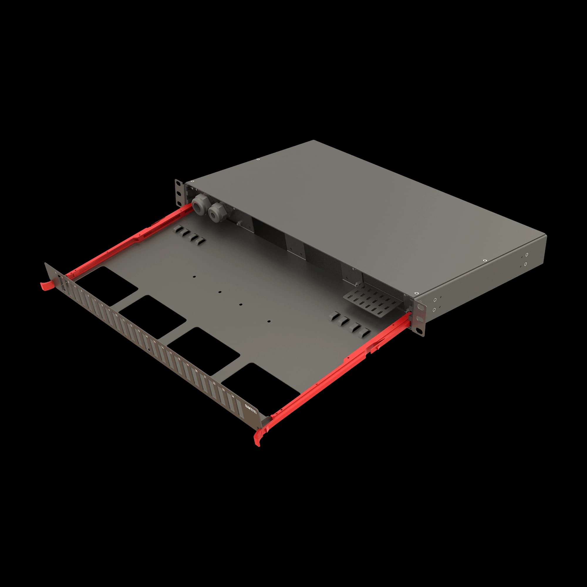 Bright Series | Rail Sliding | 24 Holes | FP08 | Empty Patch Panel, vista 2