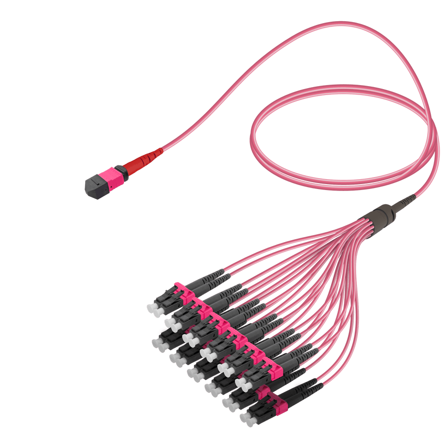 Male MTP Elite to LC/UPC Fanout | Base-24 | Multi Mode G651.OM4 | 3.0/1.8mm