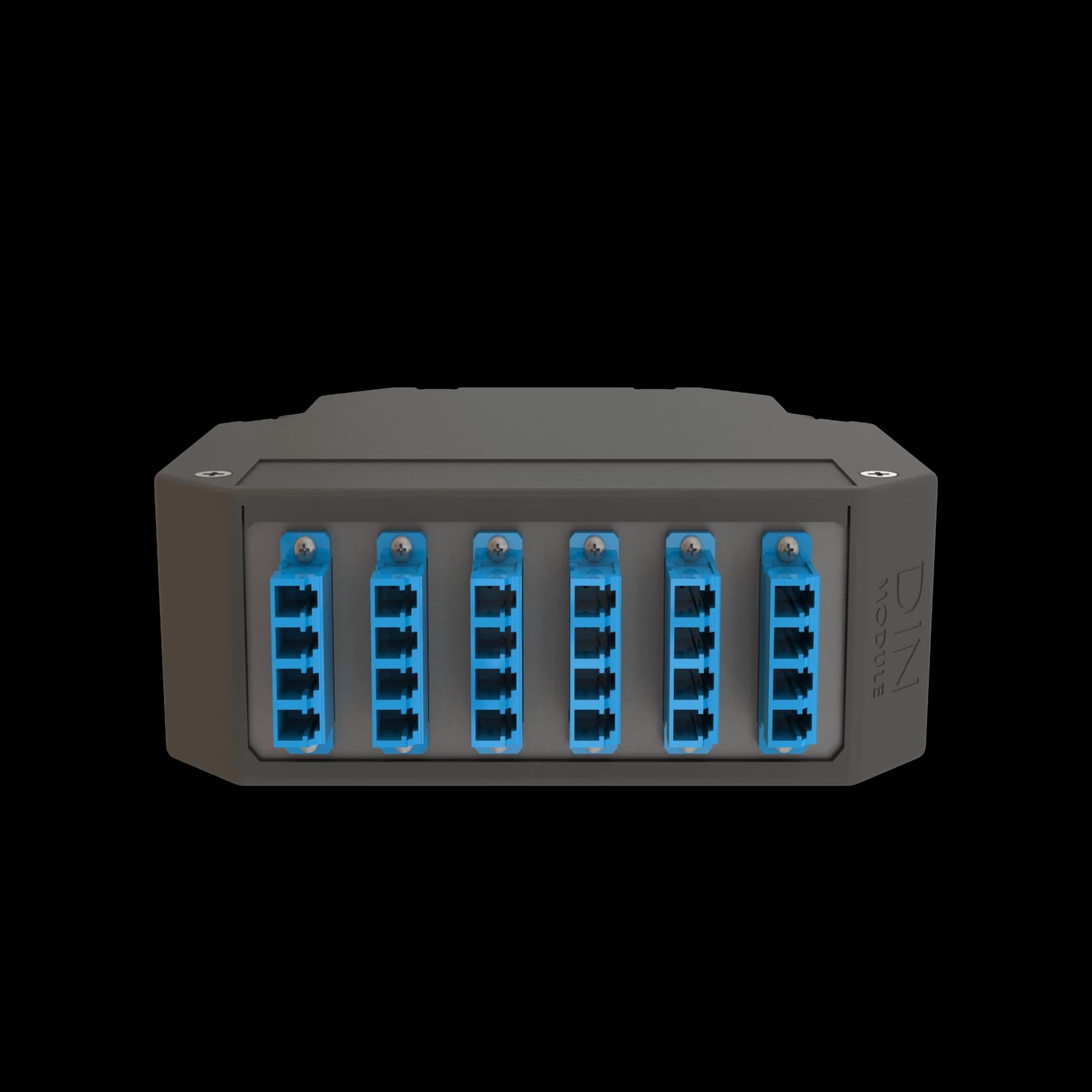 DIN Rail Termination Box | 6 LC Quad | DP7, vista 2