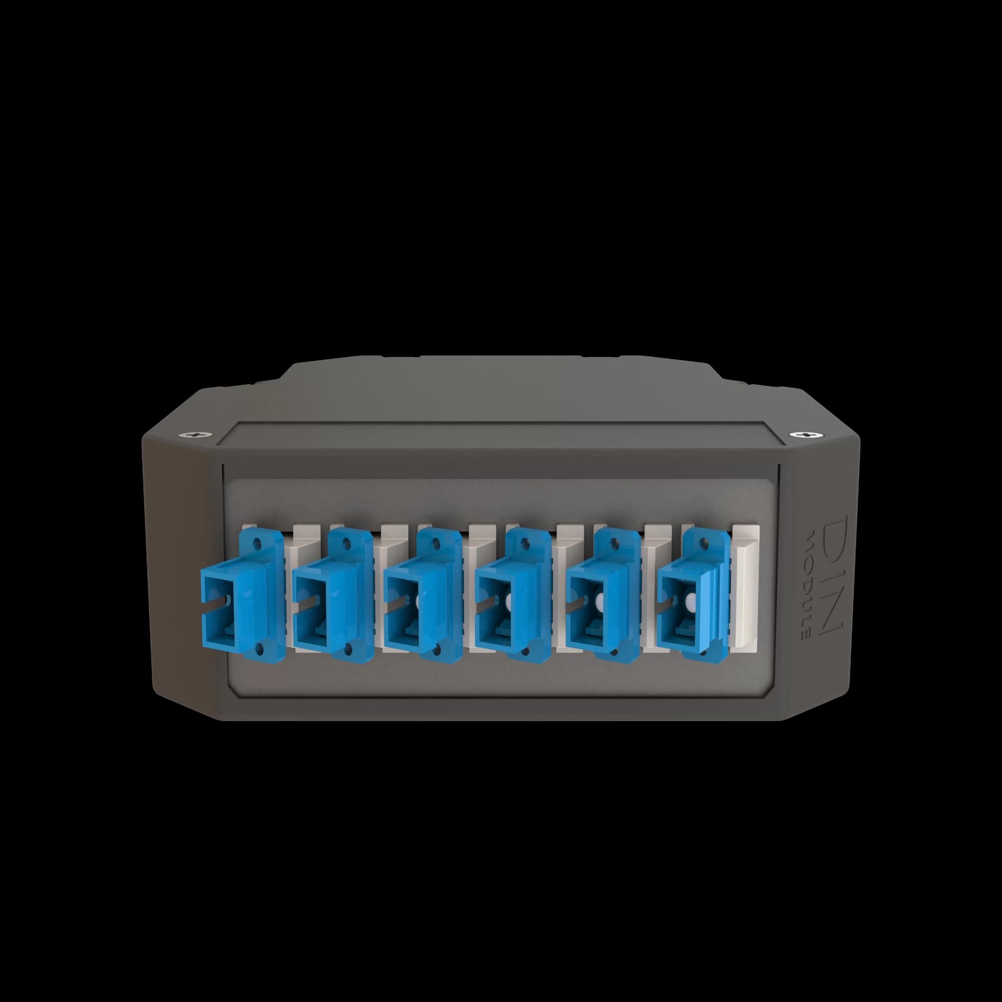DIN Rail Termination Box | 6 SC Simplex Angled | DP2, vista 2