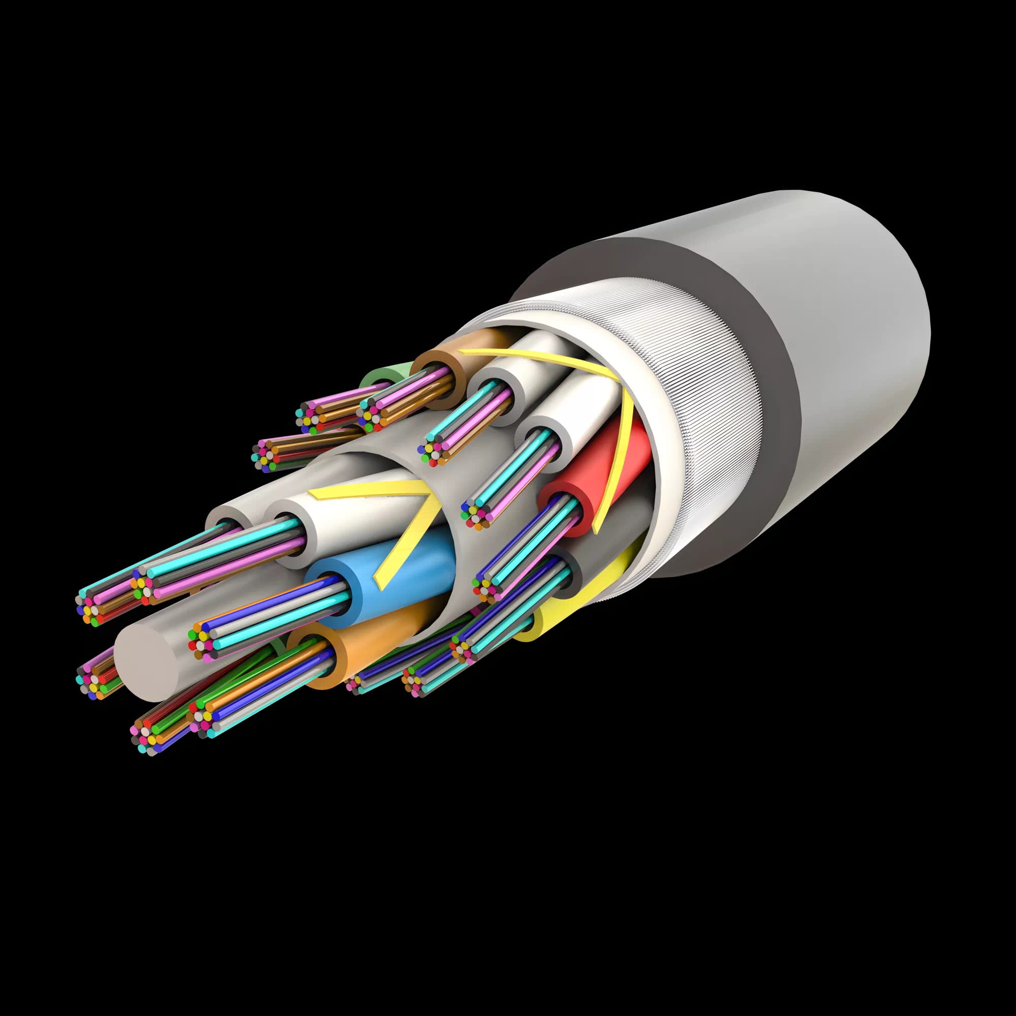 Non-Metallic Armoured Multi Loose Tube Fiber Optic Cable | Gel-Filled | UT-D1Q(ZN-GY)BH | Up to 216F | Universal