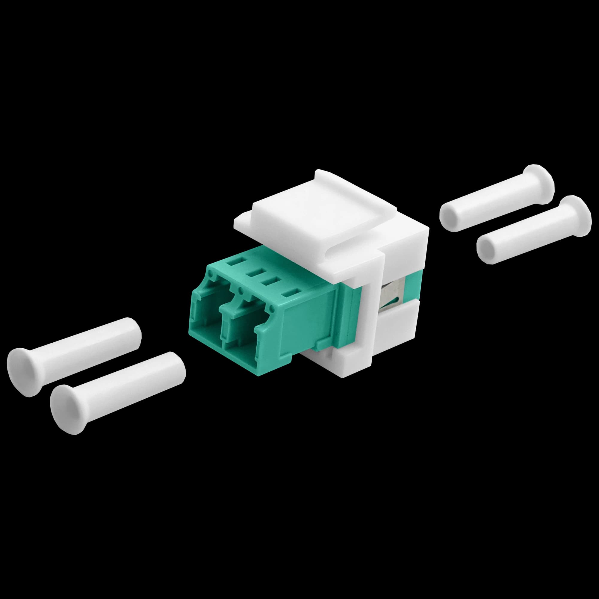 LC Duplex Keystone Coupler | w/ Clip Fiber Optic, vista 6