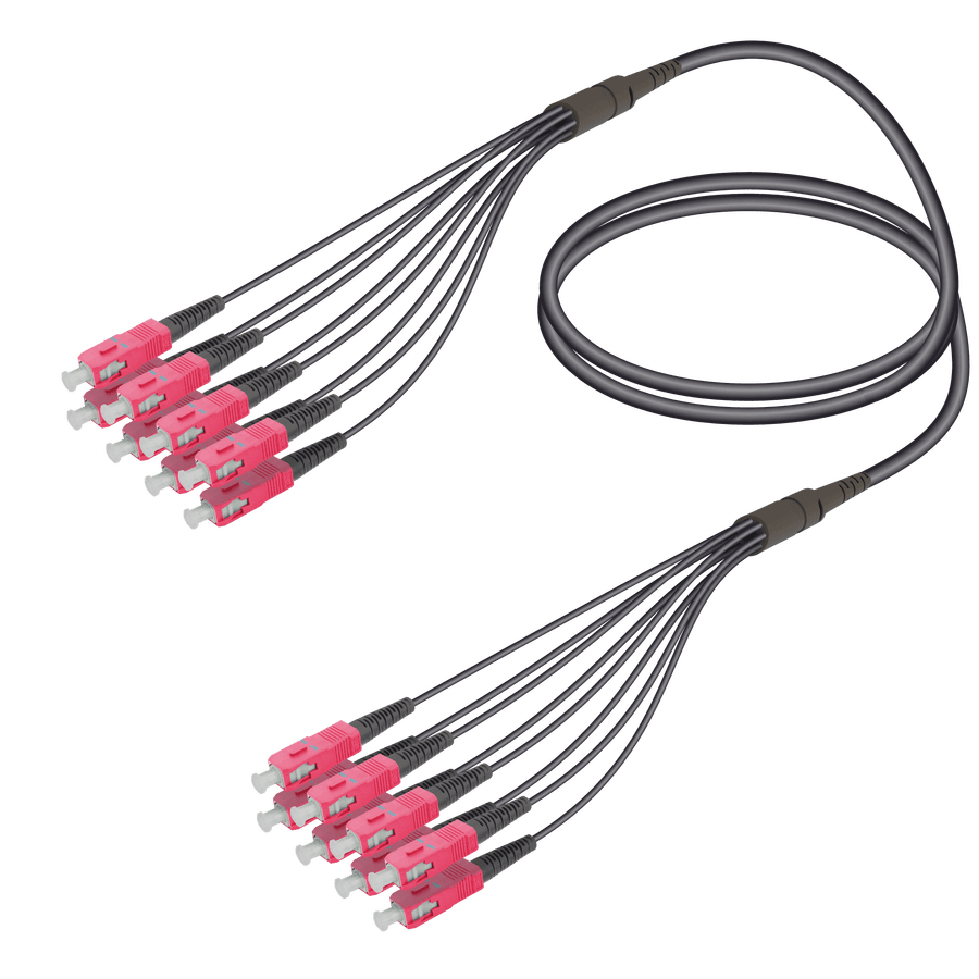SC/UPC-SC/UPC | 8 Fibers Universal Fanout | Multi Mode G651.OM4 | 4.8/1.8mm