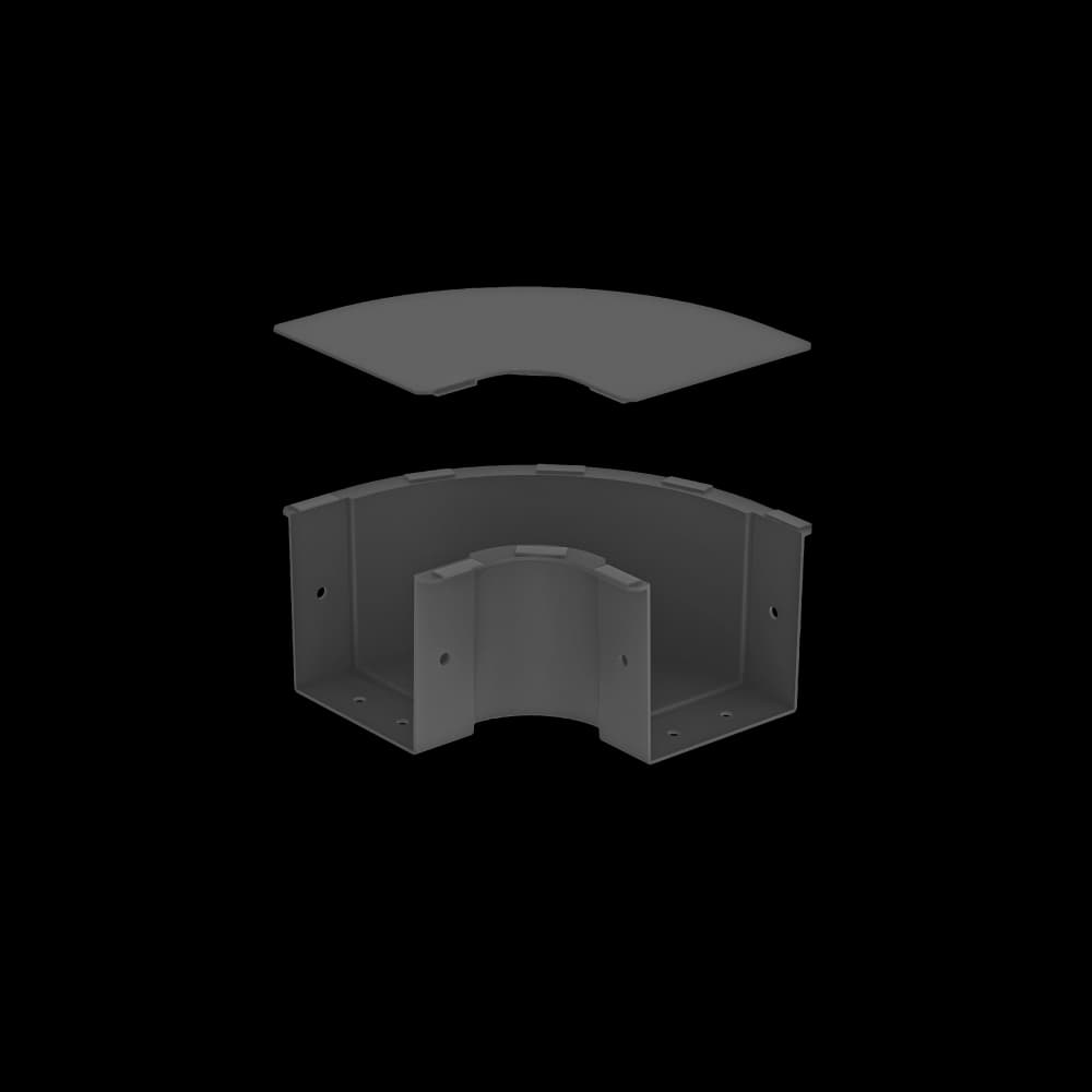Raceways | Horizontal Elbow | W/ Cover 100mm, vista 4