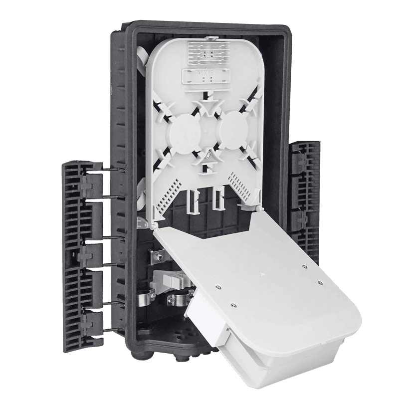 Outdoor Termination Box | 1 Tray 24 Fibers 16 Ports 16 LGX | 362217, vista 3