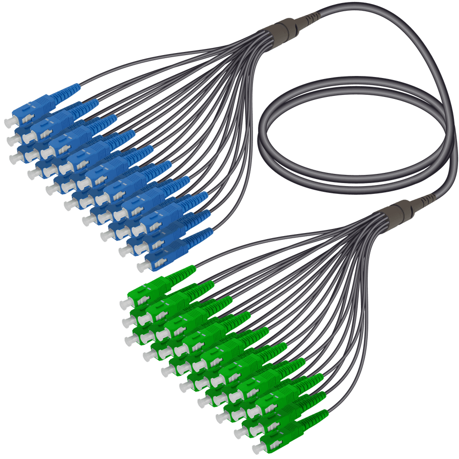 SC/UPC-SC/APC | 24 Fibers Universal Fanout | Single Mode G657.A2 | 4.8/1.8mm