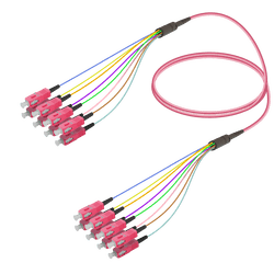 SC/UPC-SC/UPC | 8 Fibers Fanout | Multi Mode G651.OM4 | 3.0/0.9mm, vista 2