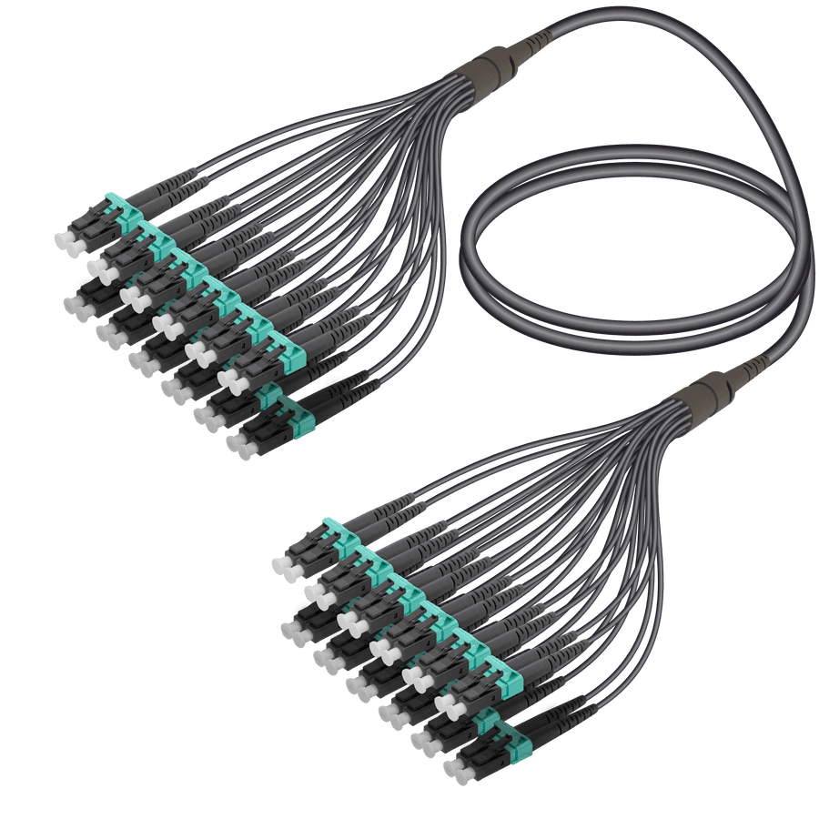 LC/UPC-LC/UPC | 24 Fibers Universal Fanout | Multi Mode G651.OM3 | 4.8/1.8mm