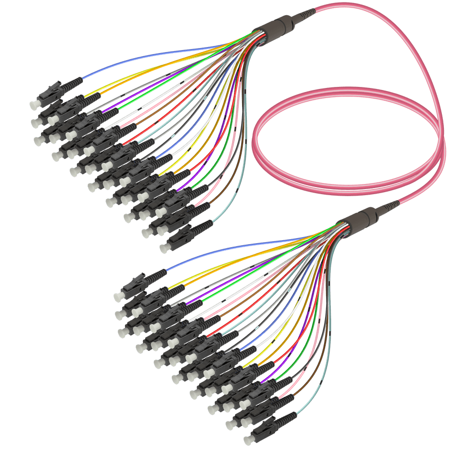 LC/UPC-LC/UPC | 24 Fibers Fanout | Multi Mode G651.OM4 | 3.0/0.9mm