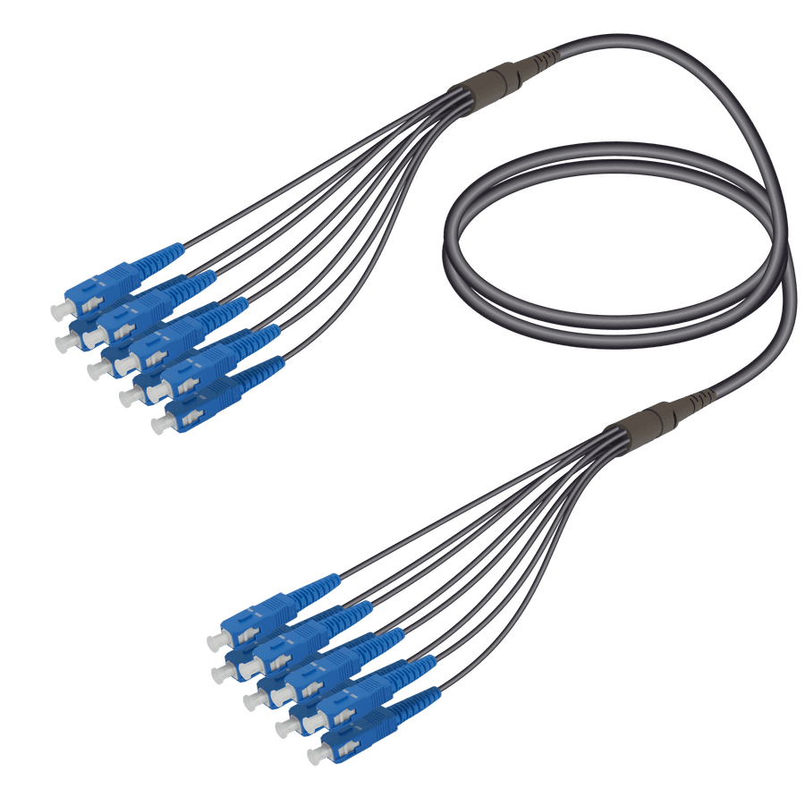 SC/UPC-SC/UPC | 8 Fibers Universal Fanout | Single Mode G657.A2 | 4.8/1.8mm