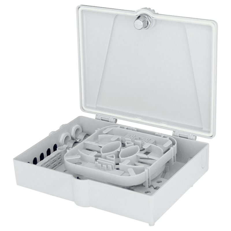 Indoor Termination Box | 12 Patch 12 Fibers 12 Ports, vista 4