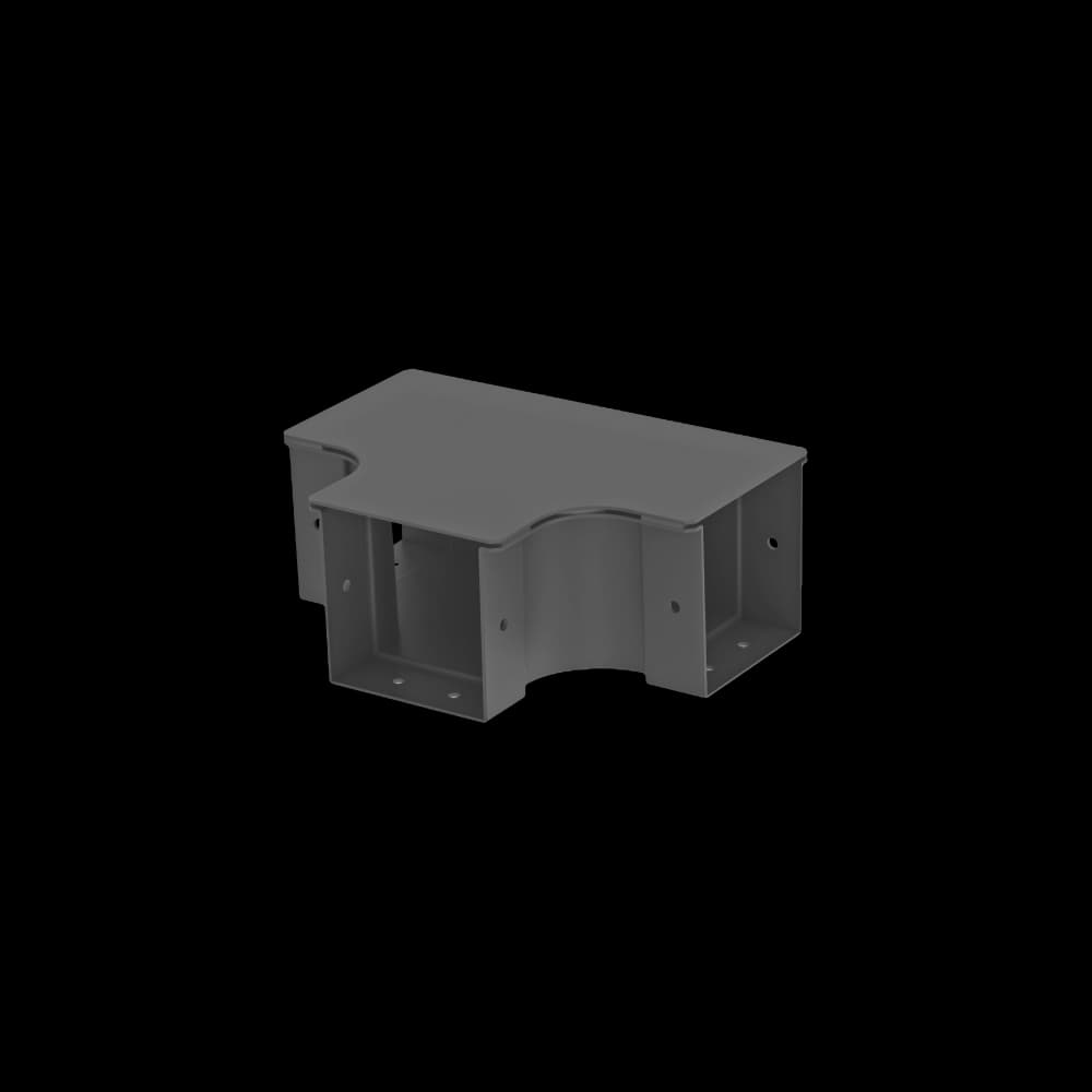 Raceways | Horizontal "T" Connection 100mm | W/ Cover, vista 2
