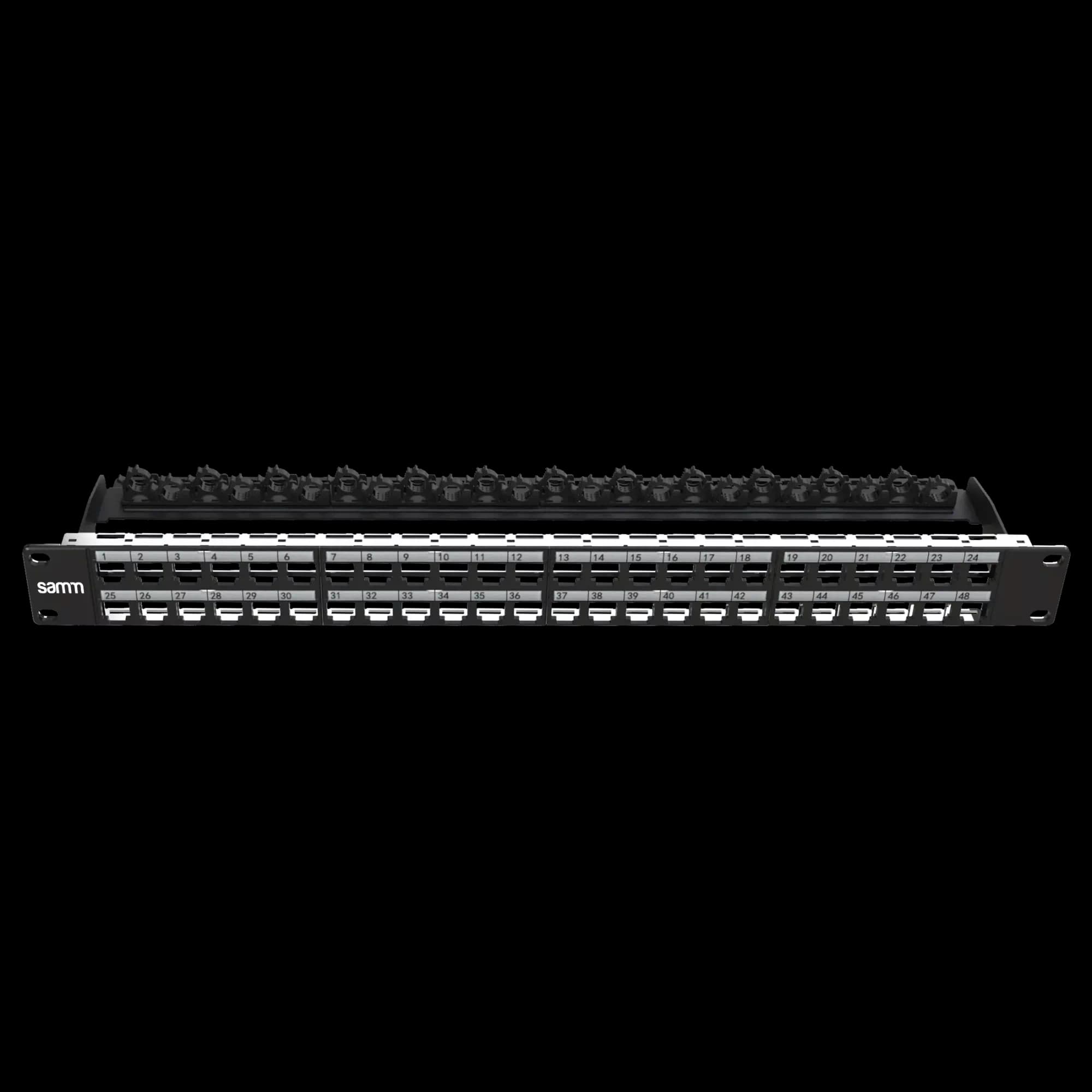 PANEL-1U-SHLD-UNL-STR-48P with SCM, vista 3