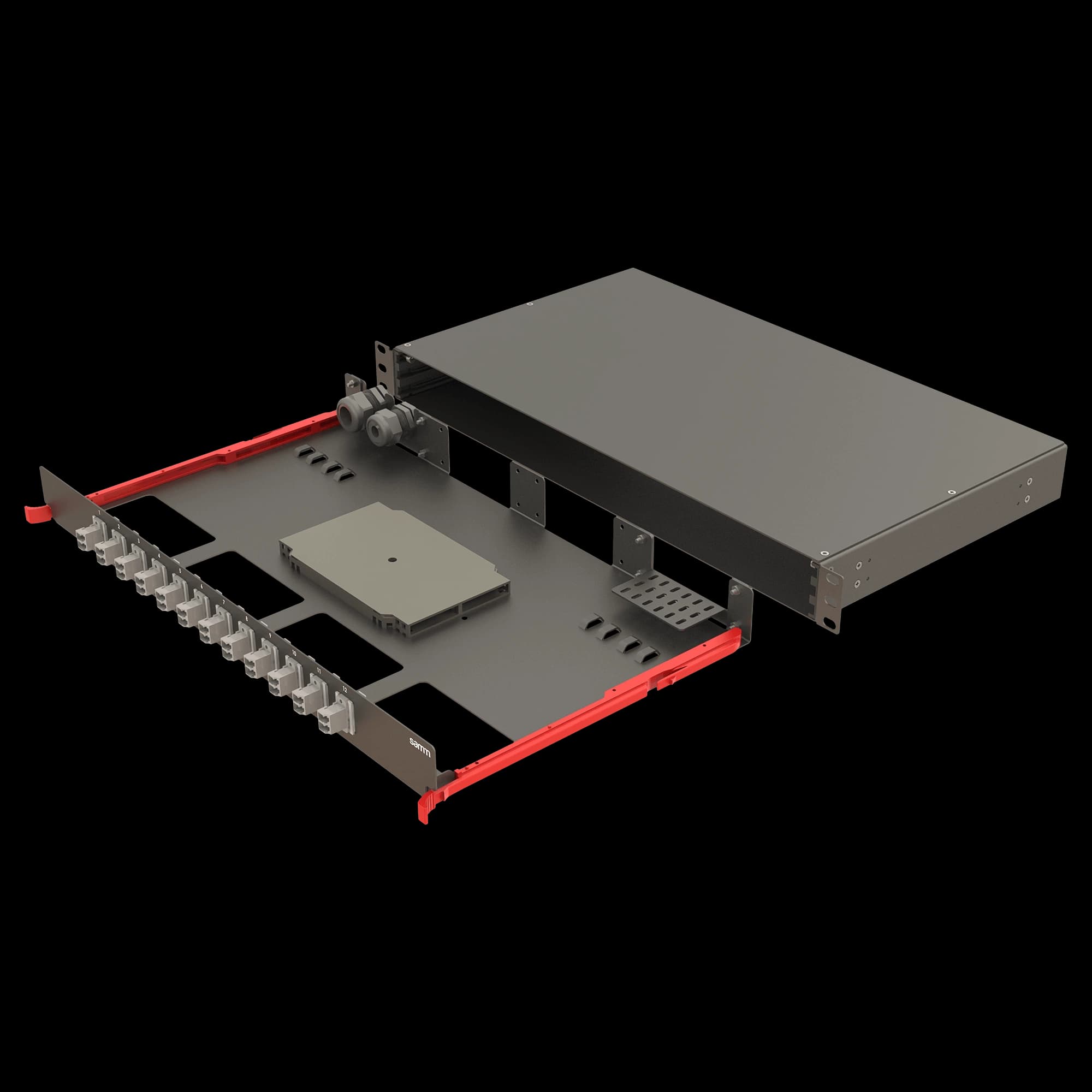 Bright Series | Rail Sliding | 12 Straight LC Duplex | FP11 | 24 Fiber, vista 3
