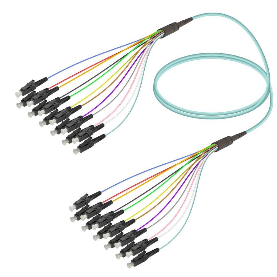 LC/UPC-LC/UPC | 12 Fibers Fanout | Multi Mode G651.OM3 | 3.0/0.9mm
