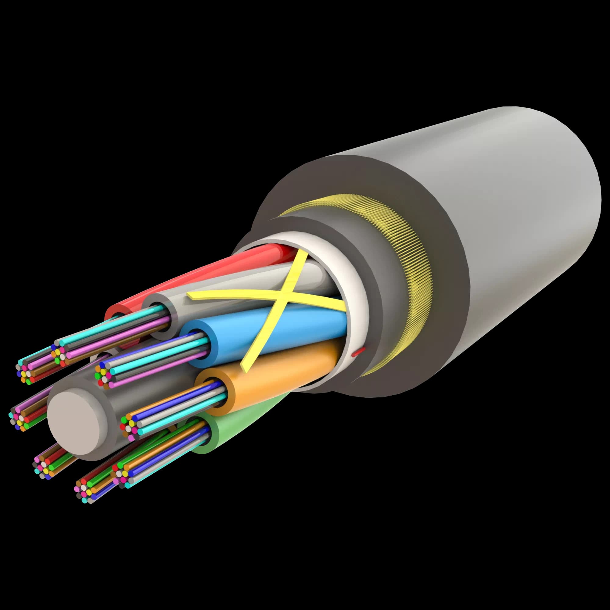 ADSS Gel-Filled Dry Core Non-Armoured Multi Loose Tube Double Jacket Cable 96F - AT-D1Q2Y(ZN-AY)2Y - 14.5mm