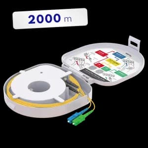 Through Type Fiber Optic OTDR Launch Box | Single Mode G657.A2 | SC UPC/SC APC | 2000 meters, vista 3