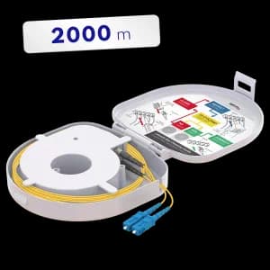 Through Type Fiber Optic OTDR Launch Box | Single Mode G657.A2 | SC UPC/SC UPC | 2000 meters, vista 3