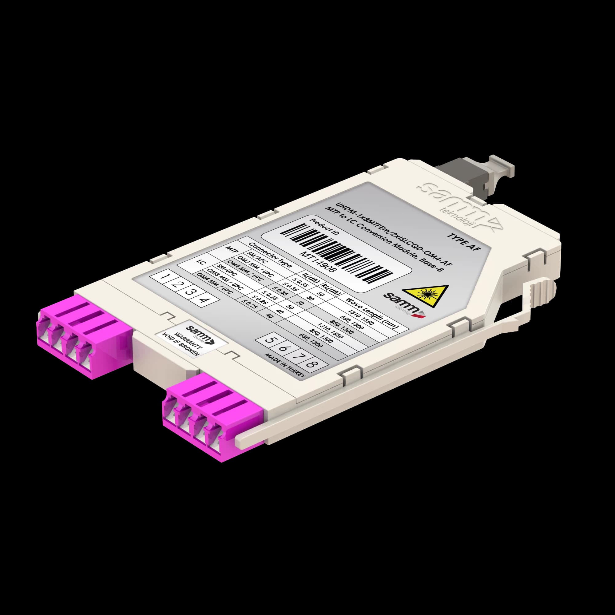 G-Connect | UHD MTP-LC Conversion Module | OM4 | Base-8 | Inner Shutter, vista 2