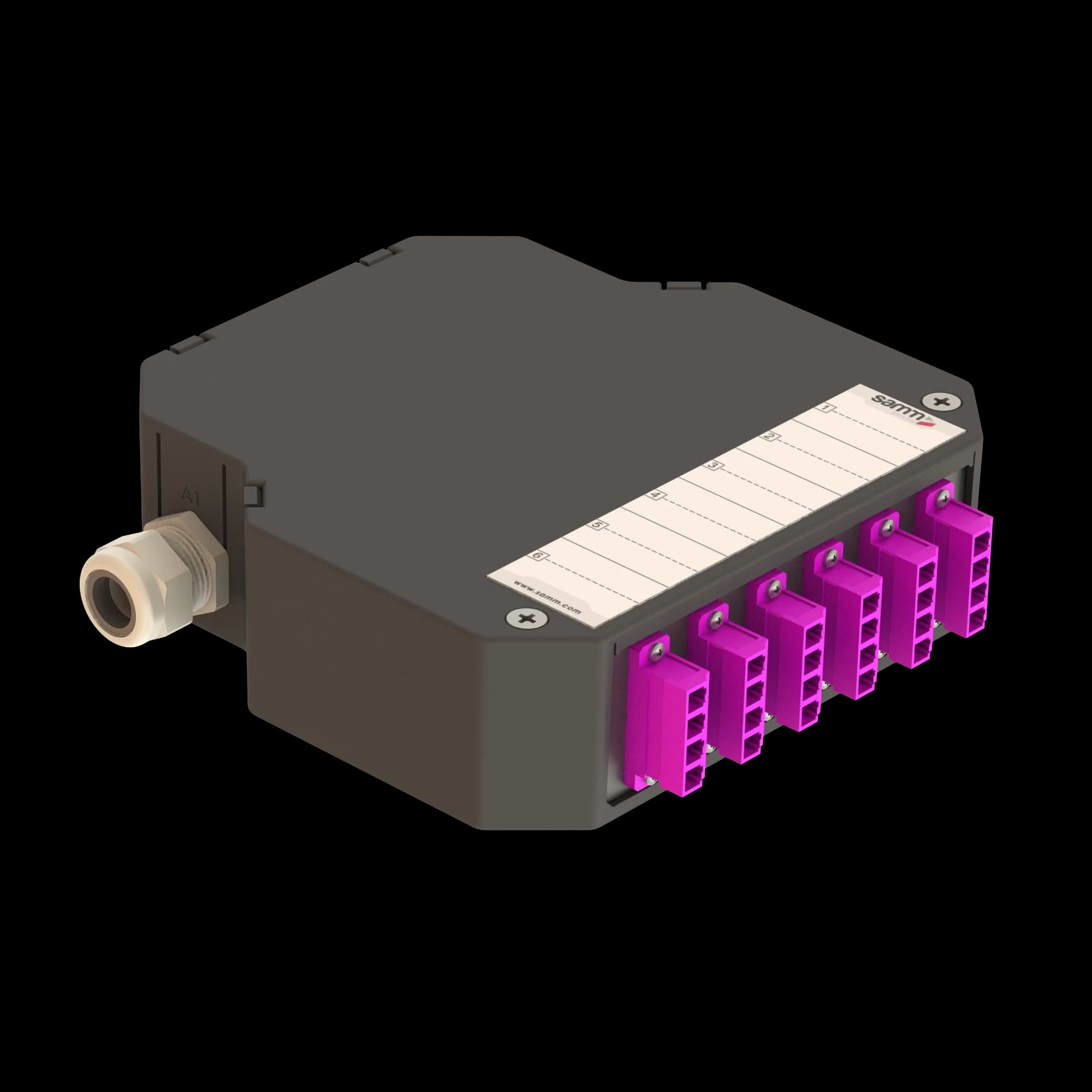 DIN Rail Termination Box | 6 LC Quad | DP7, vista 6
