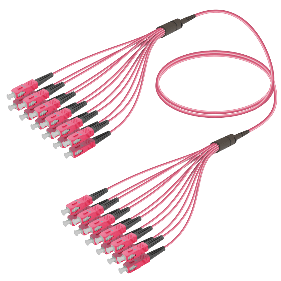SC/UPC-SC/UPC | 12 Fibers Fanout | Multi Mode G651.OM4 | 3.0/1.8mm