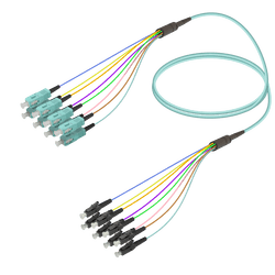 SC/UPC-LC/UPC | 8 Fibers Fanout | Multi Mode G651.OM3 | 3.0/0.9mm, vista 2